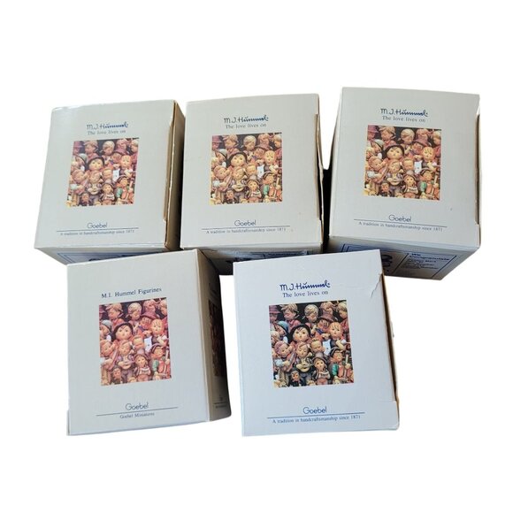 Five Goebel Miniature Hummel Figurines Olszewski Along KinderWay Series 1988 - Picture 7 of 7